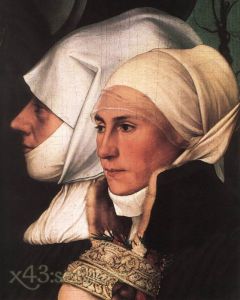 Reproduktion nach Hans Holbein der Jüngere - Darmstadt Madonna Detail